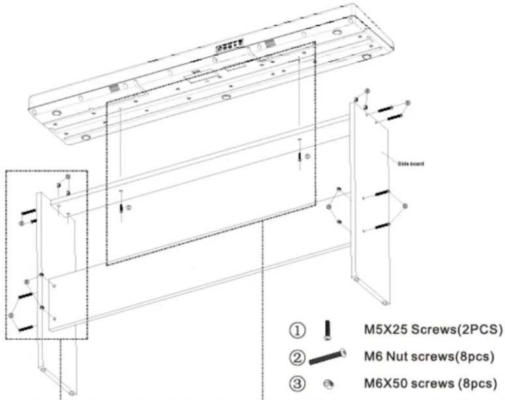 MAX RhapsodyDP88P - ASSEMBLING KEYBOARD FURNITURE / MONTAGE KEYBOARDMEUBEL / MONTAGE DER TASTATURMÖBEL / MONTAJE DE LOS MUEBLES TECLADO / ASSEMBLAGE DES MEUBLES À CLAVIER / MONTAŽ MEBLI KLAWIATUROWYCH / MONTÁŽ KLÁVESNICOVÉHO NÁBYTKU - 1
