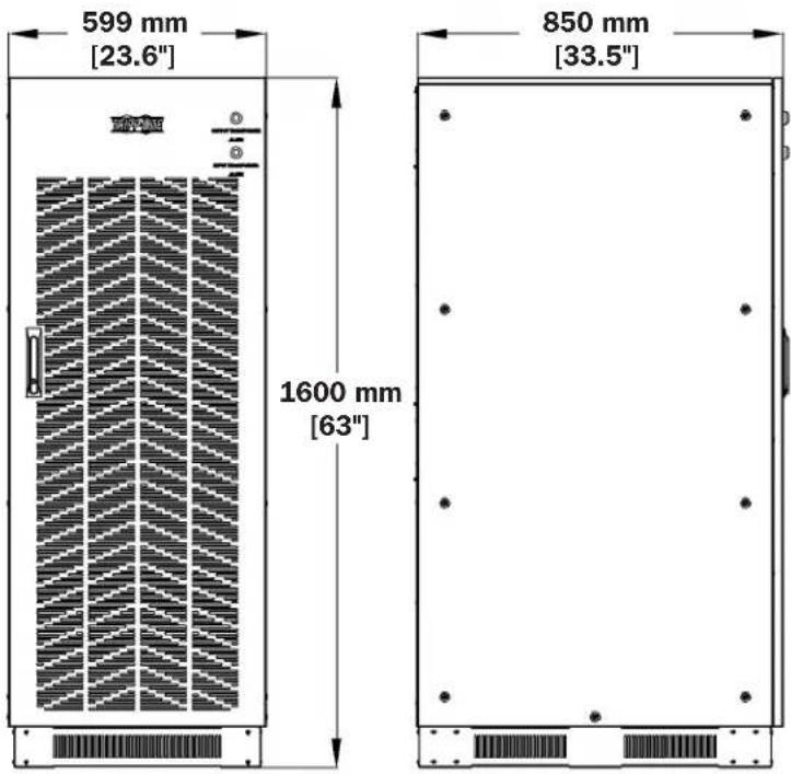 Tripp Lite S3MT-60KWR480V - Datos Mecánicos - 1