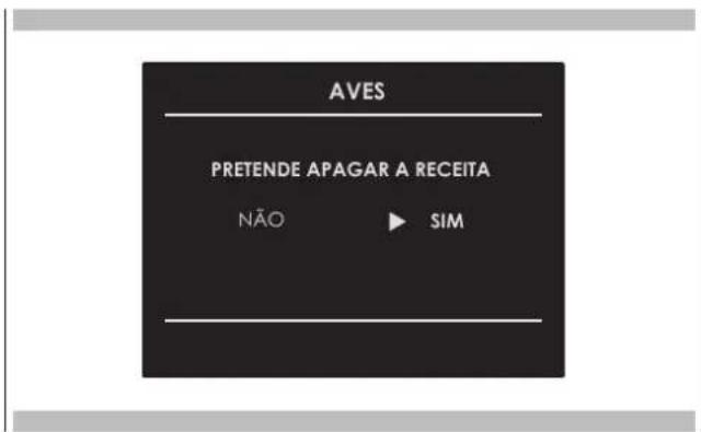 Fulgor Milano FCLSO 6023 TEM BK - Eliminar uma receita personalizada: - 1