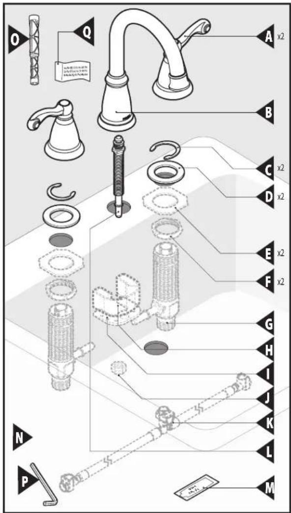 Moen WS84004 - Installation Guide Guía de Instalación Guide d'installation - 2