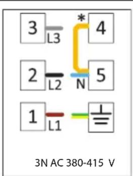 3 L3 * 4 2 L2 N 5 1 L1 3N AC 380-415 V