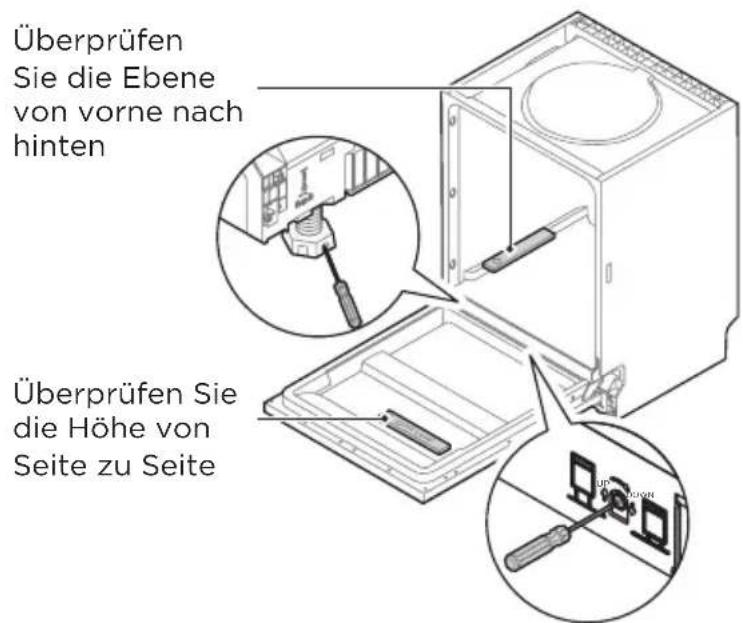 MIDEA MDWEB1303MS-W - Schritt 5. Ausrichten des Geschirrspulers - 1