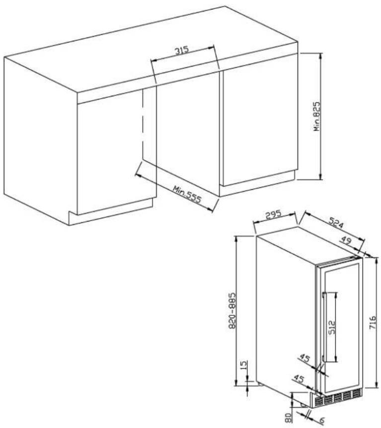 TEKA RVU 10020 GBK - Especificações de instalação para fins de integração - 1