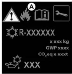 A R-XXXXXX x.xxx kg GWP xxxx CO₂eq x.xxxt XXX