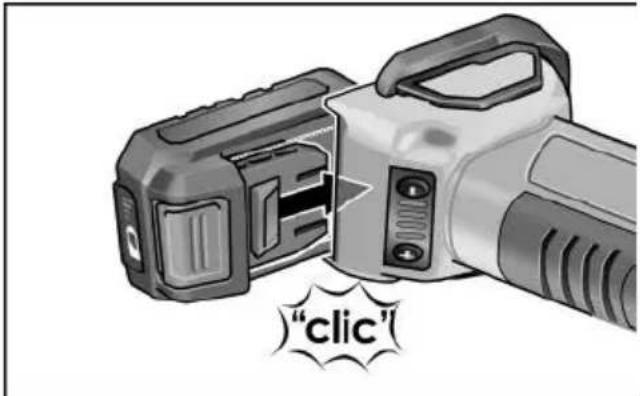 Flex SHE 16 18.0-EC - Inserting/replacing the battery - 1