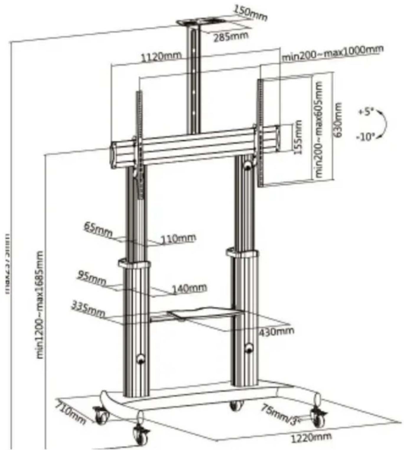 StarTech.com STNDMTV100 - 製品寸法 - 1
