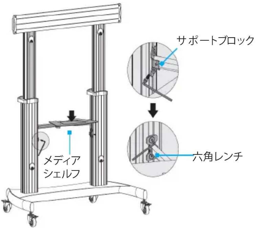 StarTech.com STNDMTV100 - メディアシェルフを支柱に固定 - 1