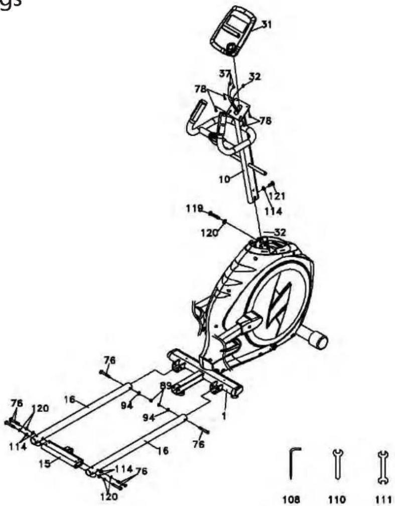 Skandika Cardiocross Carbon Pro II - Assembly drawings - 1