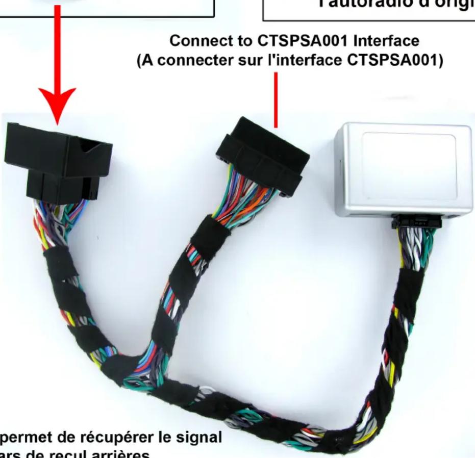 Connect to CTSPSA001 Interface (A connecter sur l'interface CTSPSA001) permet de récupérer le signal ars de recul arrières