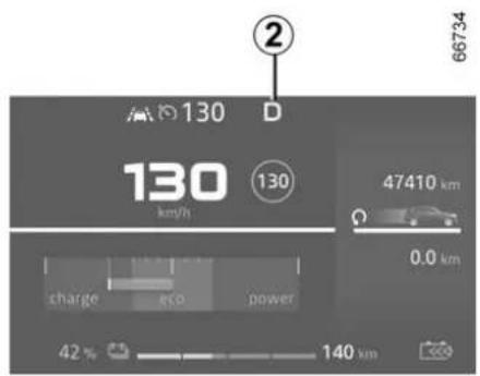 DACIA Nouvelle Spring - Levier de selection électronique 1 - 3