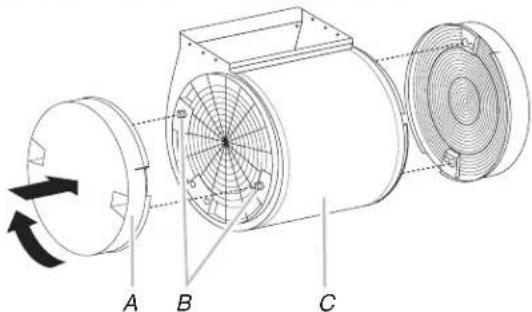AMANA UVL5430JSS - To replace charcoal filter: - 1