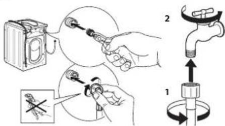 WHIRLPOOL FFS 8469 BV BE - DE FILTERS IN DE WATERTOEVOERSLANG REINIGEN - 4