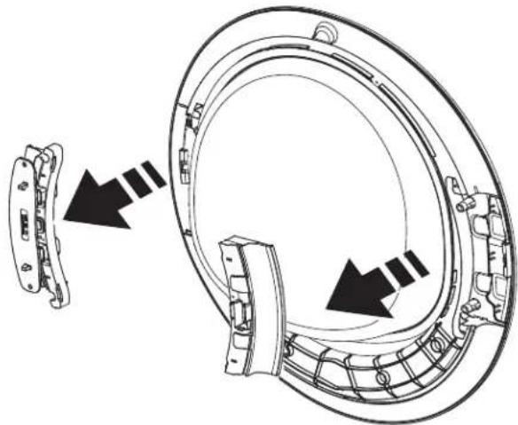 GE PFD95GSPWGN - ③ RETIRE, GIRE Y REEMPLACE LA MANIJA Y LA BISAGRA EN LOS LADOS OPUESTOS - 1