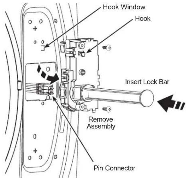 GE PFW955SPWGN - ⑦ REMOVE LOCK ASSEMBLY AND INSTALL ON OPPOSITE SIDE OF WASHER (CONTINUED) - 1
