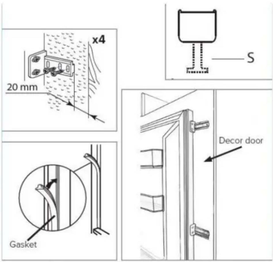NODOR NorFrost TUNDRA TNF 177 BI SL - Mounting the fascia doors - 1