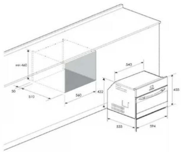 NODOR NorChef MW 4600 MB - Embutimento do forno - 2