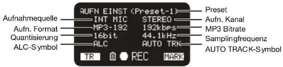 MARANTZ PMD561 - Record Setup (Aufnahmeeinstellungen) - 1