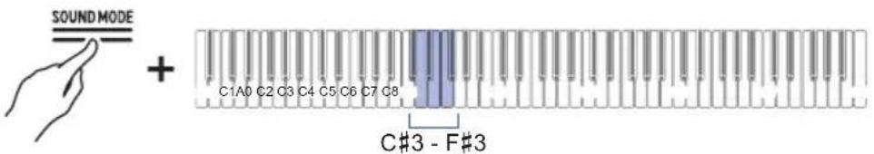 SOUND MODE + C1A0 C2 C3 C4 C5 C6 C7 C8 C#3 - F#3