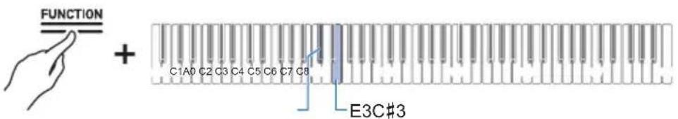 FUNCTION + C1A0 C2 C3 C4 C5 C6 C7 C8 E3C#3
