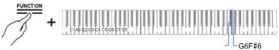 FUNCTION + C1A0 C2 C3 C4 C5 C6 C7 C8 G6F#6