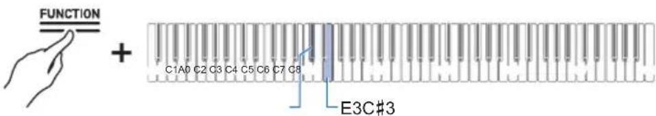 FUNCTION + C1A0 C2 C3 C4 C5 C6 C7 C8 E3C#3