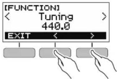 CASIO Casiotone LK-S245 - Utilisez les boutons < et > pour sélectionner « Tuning ». - 1