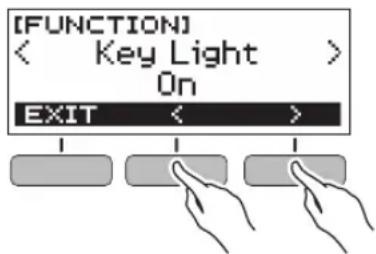 [FUNCTION] < Key Light > On EXIT < >