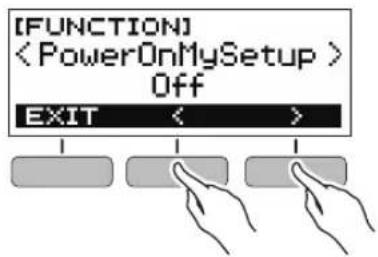 CASIO Casiotone LK-S245 - Utilisez les boutons < et > pour sélectionner « PowerOnMySetup ». - 1