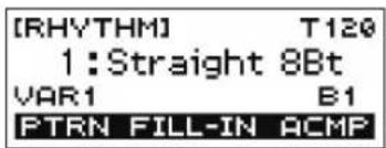 [RHYTHM] T120 1: Straight 8Bt VAR1 B1 PTRN FILL-IN ACMP