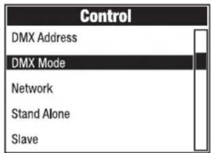 Cameo ORON H2 - RÉGLAGE DU MODE DE FONCTIONNEMENT DMX (DMX Mode) - 1