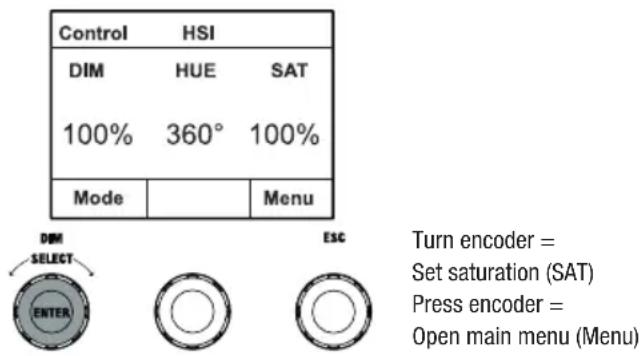 Cameo S2 IP - STANDALONE OPERATING MODE HSI (Hue - Saturation - Intensity) - 1