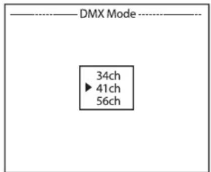 Cameo OPUS X4 PROFILE - AJUSTE DEL MODO OPERATIVO DMX (DMX Mode) - 3