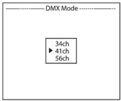 Cameo OPUS X4 PROFILE - USTAWIANIE TRYBU PRACY DMX (DMX Mode) - 3