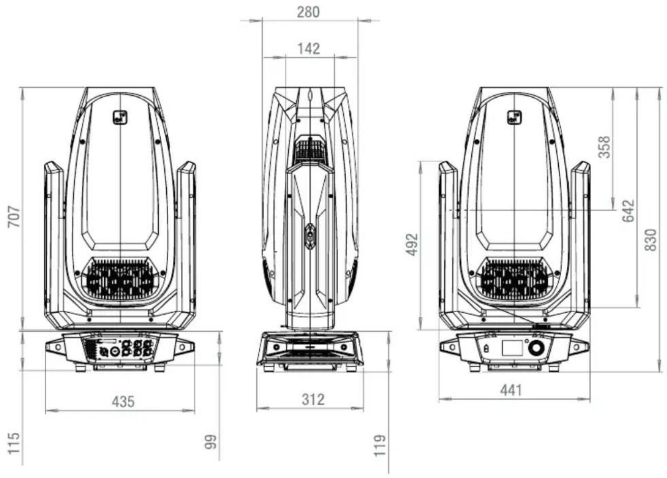 Cameo OPUS X4 PROFILE - DIMENSIONES (mm) - 1