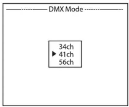 Cameo OPUS X4 PROFILE - SETTING THE DMX OPERATING MODE (DMX Mode) - 3