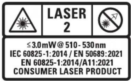 DEWALT DCLE34035 - Mærkater på værktøjet (Fig. L) - 1