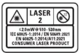 DEWALT DCLE14201 - Ετικέτες πάνω στο εργαλείο - 1