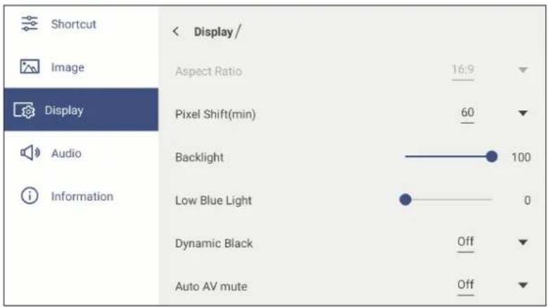 OPTOMA 5863RK - Configuration des paramètres d'affichage - 1