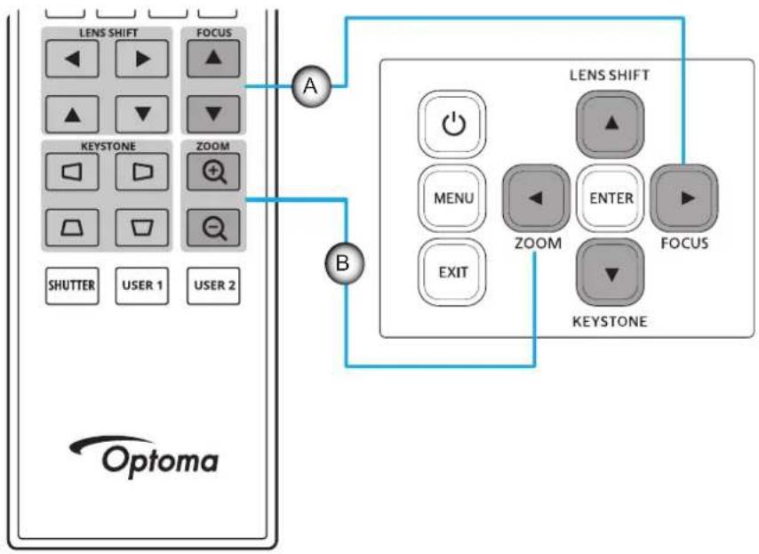 OPTOMA ZK810TST - Réglage du zoom et de la mise au point du projecteur - 1
