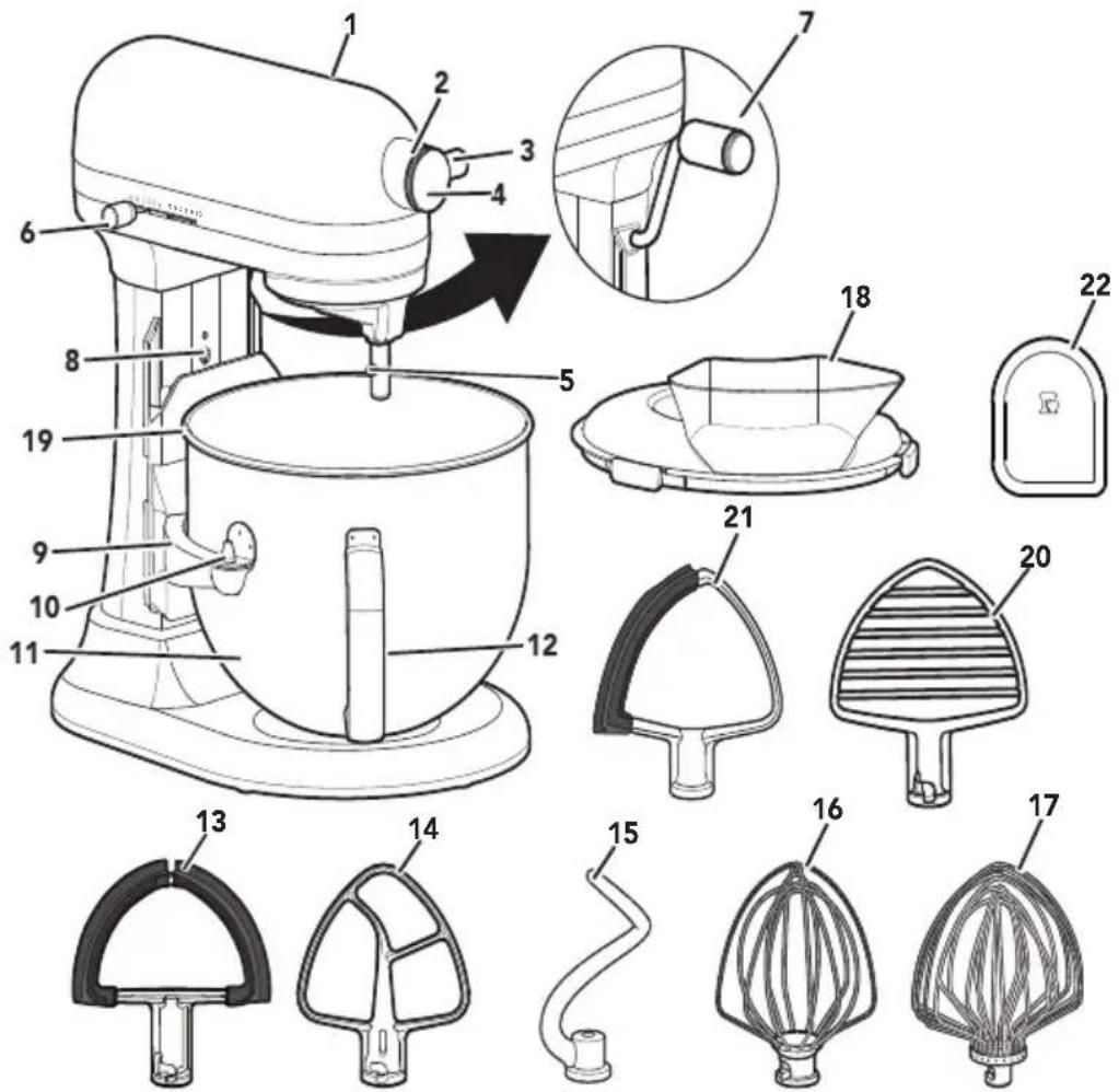 KITCHENAID KSM70SN - Batteur sur socle – Élévateur de bol KSM70SN - 1