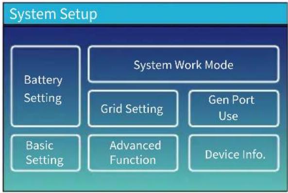 Deye SUN-3K-SG04LP1-EU-SM1 - Menu de configuration du système - 1