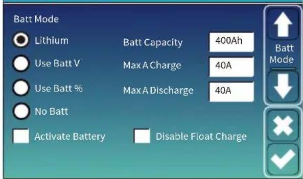 Deye SUN-3K-SG04LP1-EU-SM1 - Menu de configuration batterie - 1
