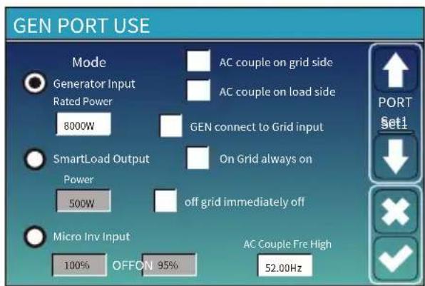 Deye SUN-3K-SG04LP1-EU-SM1 - Menu de configuration de l'utilisation du port générateur - 1