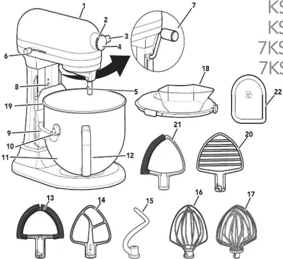 KITCHENAID KSM55 - Batteur sur socle – Élevateur de bol - 1
