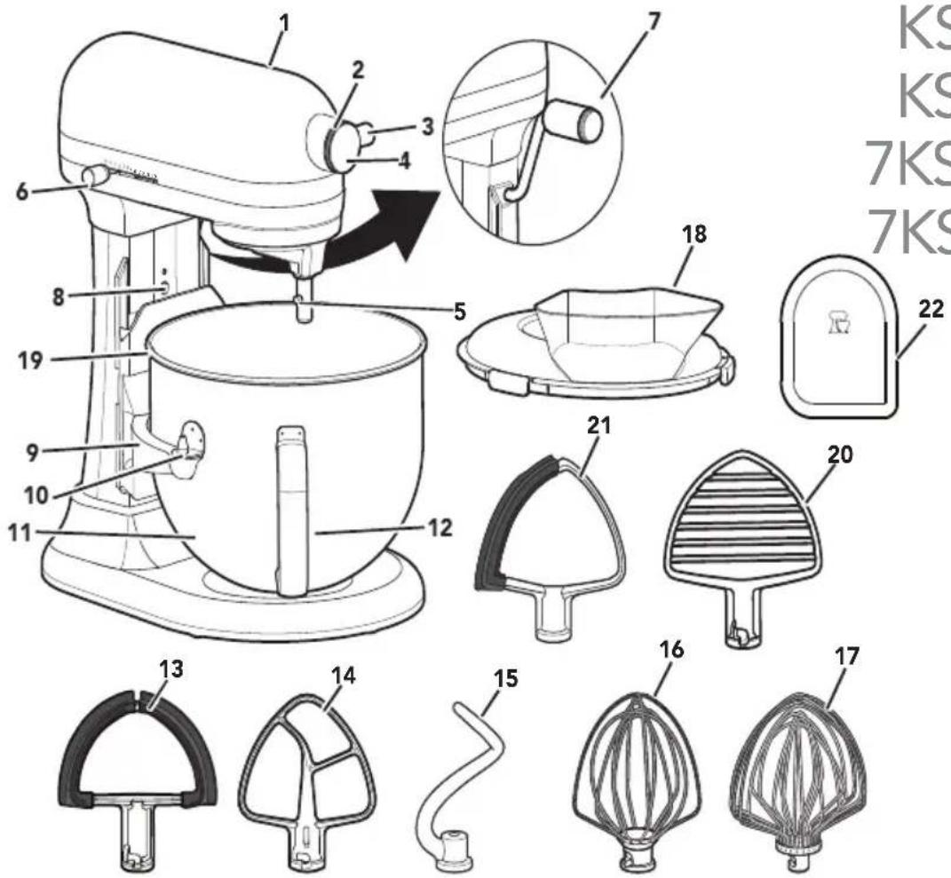KITCHENAID KSM55 - Batidora con base - Tazon levantable - 1