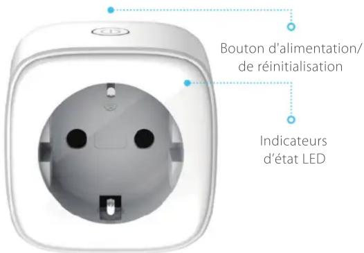 Bouton d'alimentation/ de réinitialisation Indicateurs d'état LED