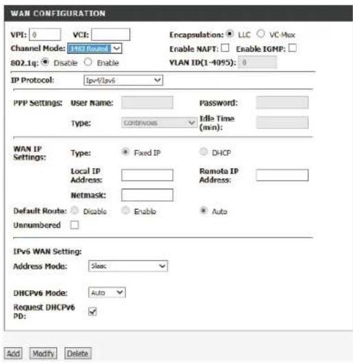 D-LINK DSL-2745 - WAN CONFIGURATION - 9