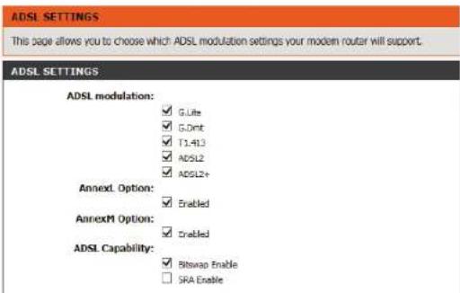 D-LINK DSL-2745 - PARAMÈTRES ADSL - 1