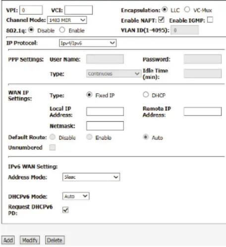 D-LINK DSL-2745 - WAN CONFIGURATION - 6