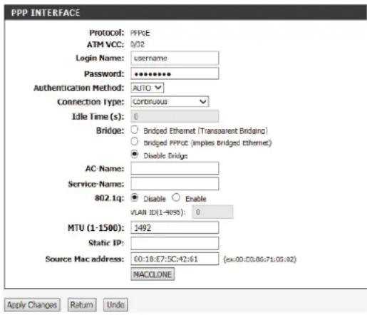 D-LINK DSL-2745 - Modifier une connexion PPPoE (suite) - 1